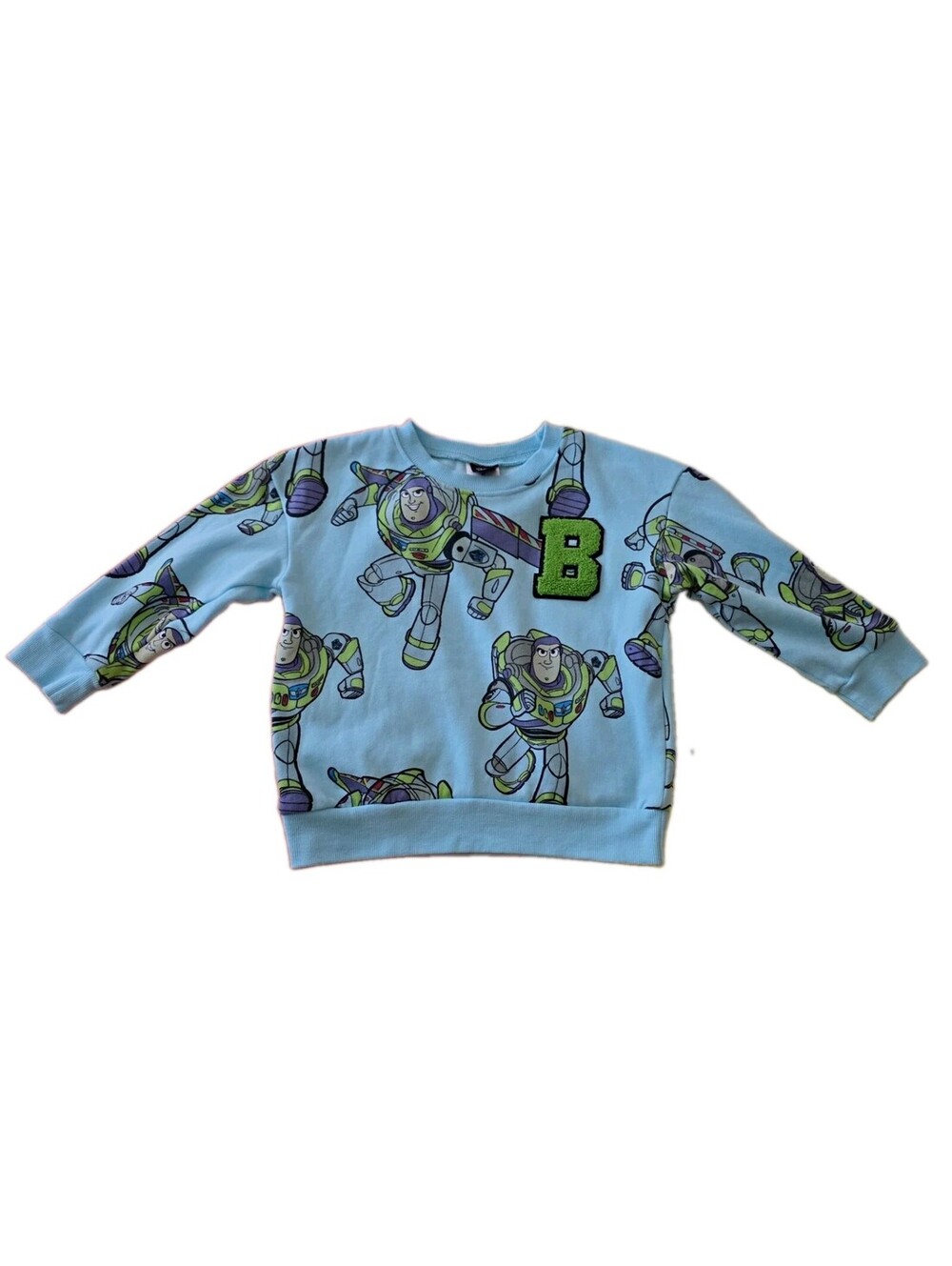 Disney Pixar Toy Story Buzz Lightyear Light Blue Crewneck Pullover Sweater 4T